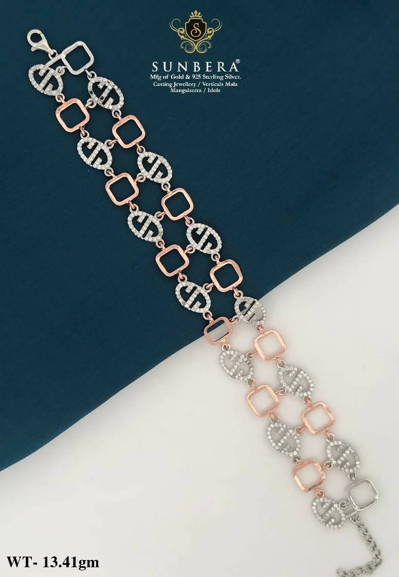 925 Silver Rose Gold Bracelet Sarafa Bazar India