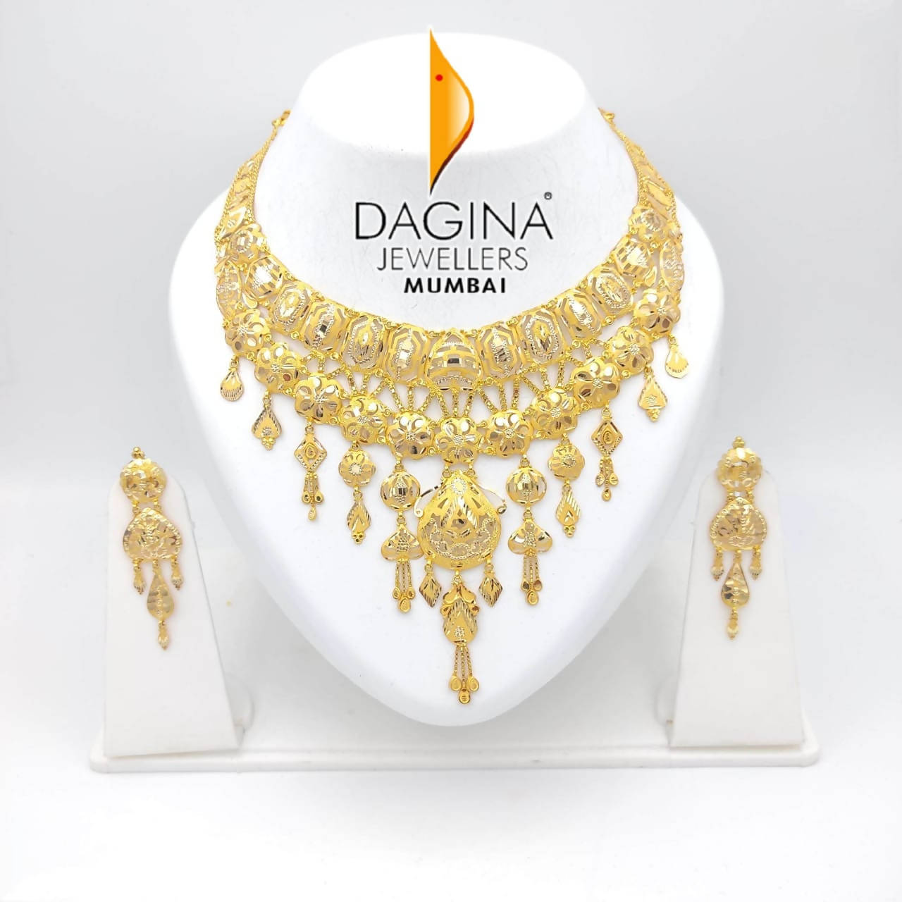 Fancy Gold Necklace Sarafa Bazar India