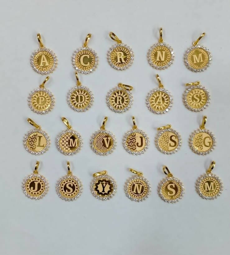 CZ Name Pendant Sarafa Bazar India