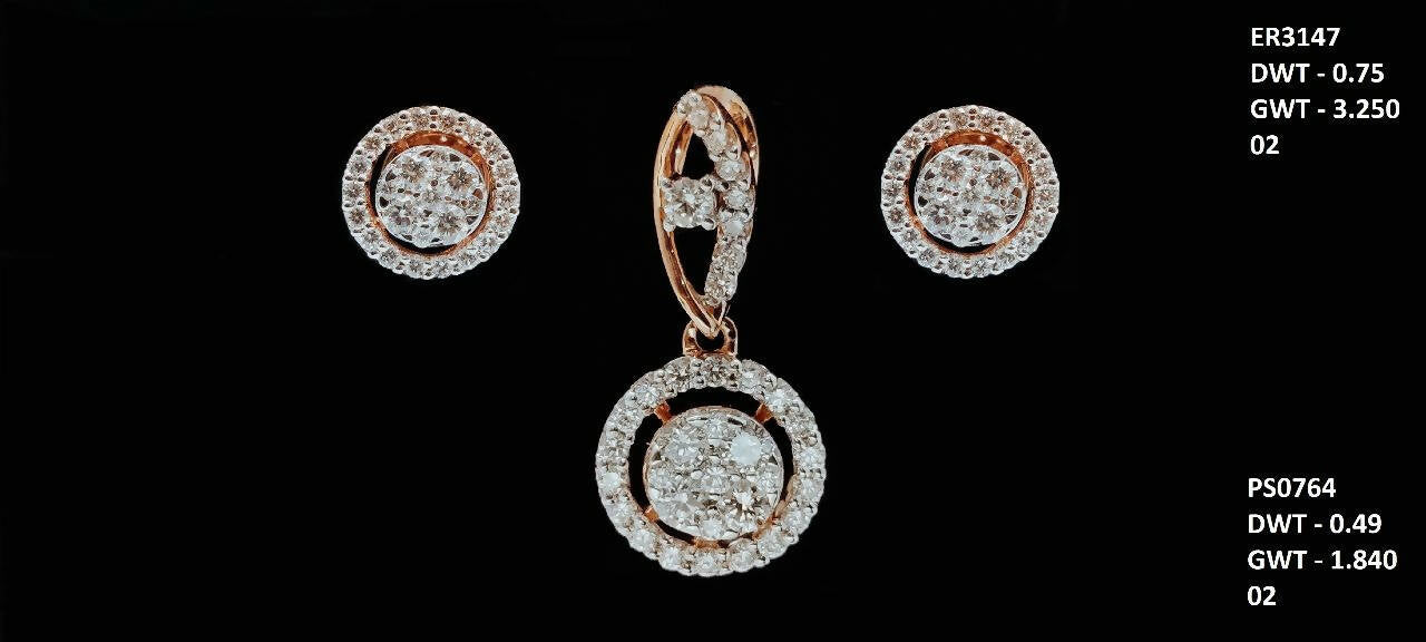 Diamond Pendant Set Sarafa Bazar India