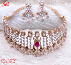 18KT CZ NECKLACE SET CHOKER COLLECTION Sarafa Bazar