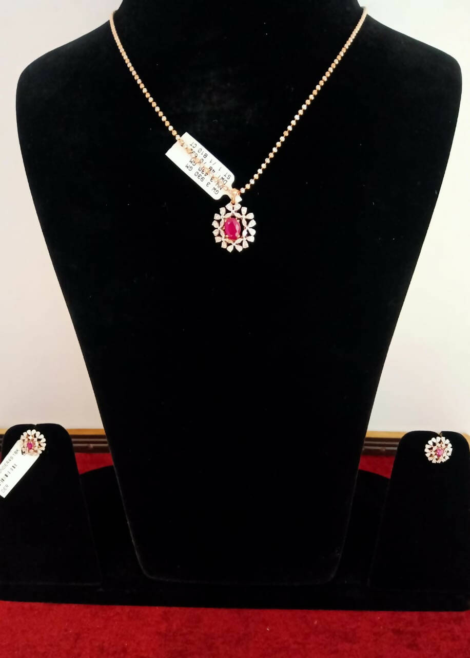 Diamond Pendants Set Sarafa Bazar India