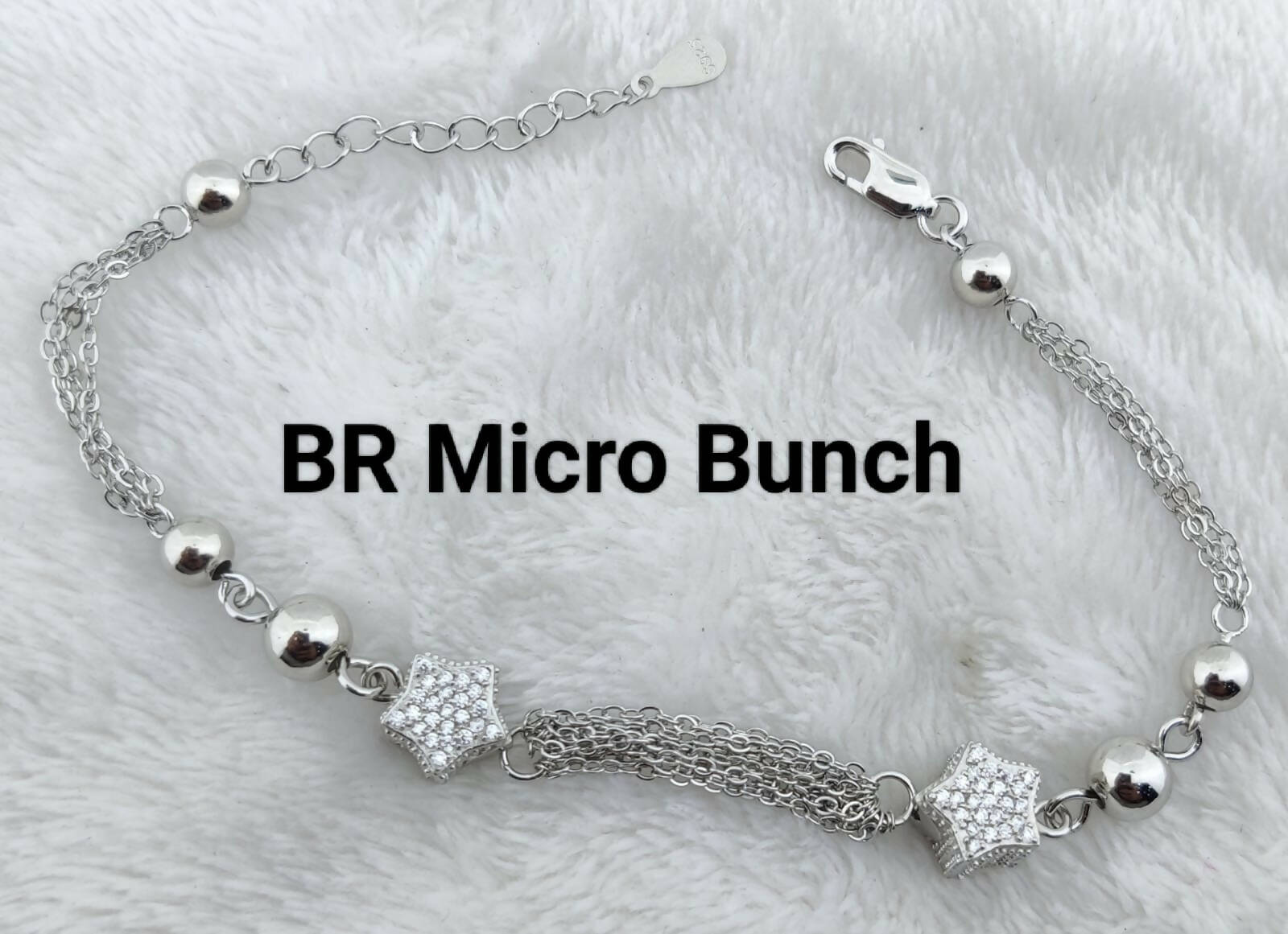 925 Silver Micro Bunch Bracelet Sarafa Bazar India