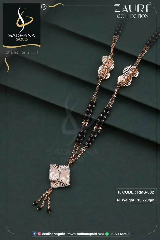 Rose Gold Italian Mangalsutra Sarafa Bazar India