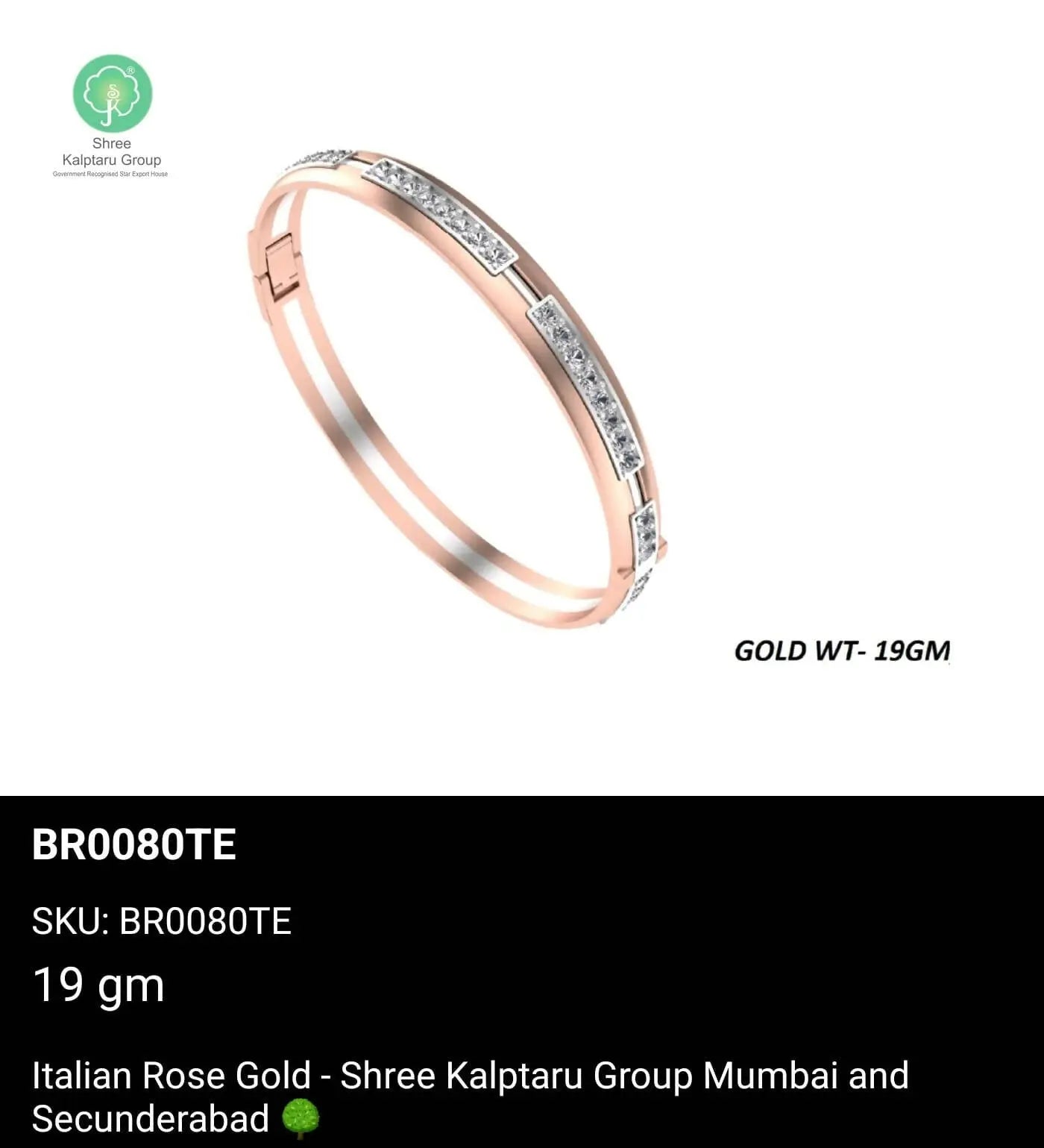 Italian Rose Gold Gents Bracelet Sarafa Bazar India