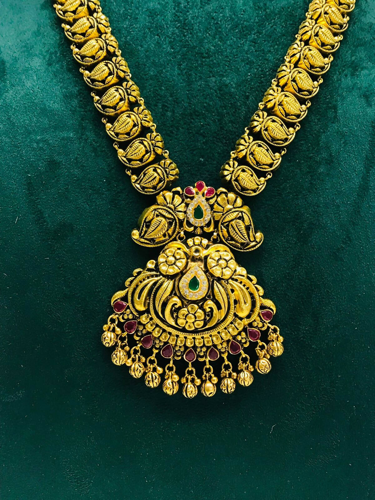 Temple Gold Long Set Sarafa Bazar India