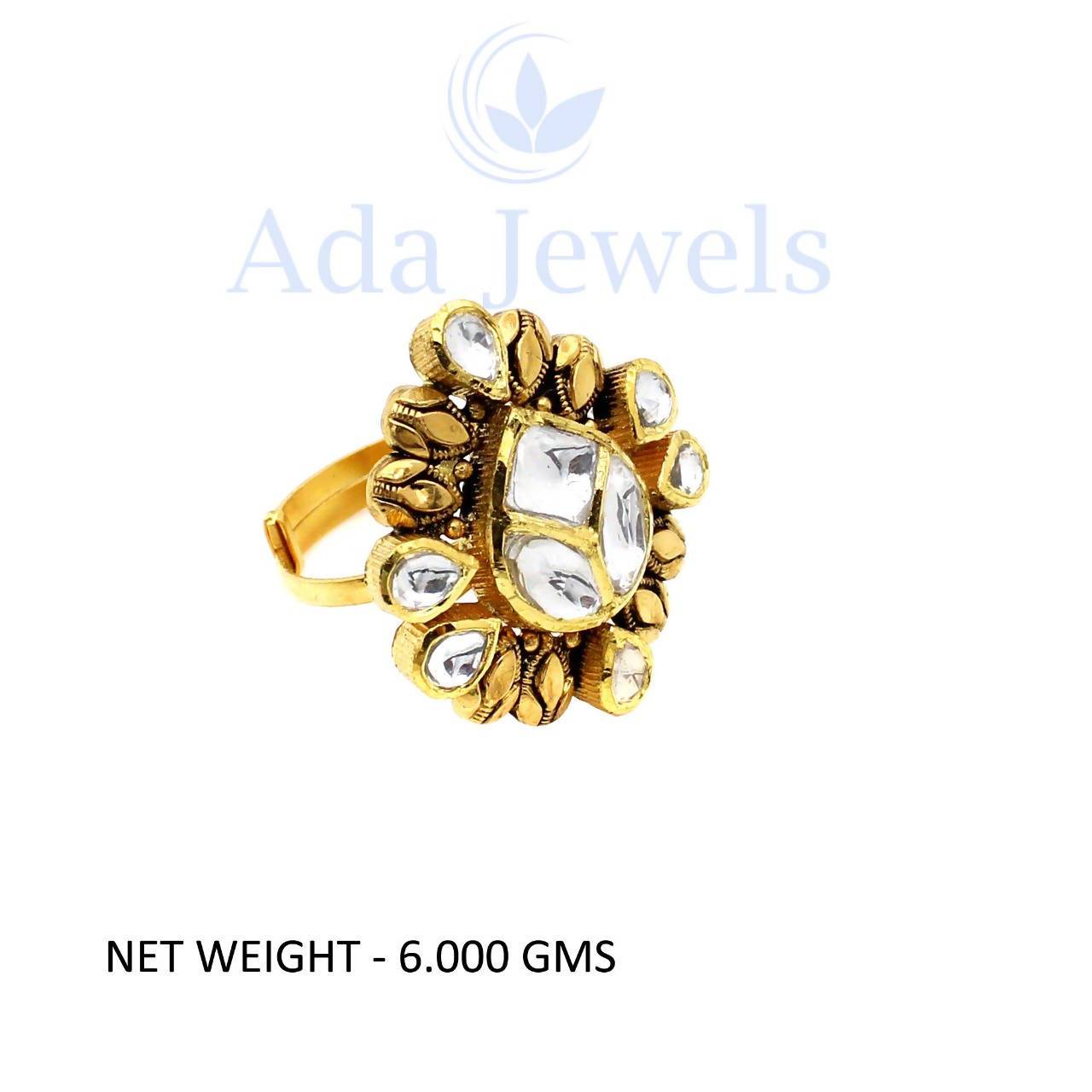 Light Weight Kundan Jadau Ring Sarafa Bazar
