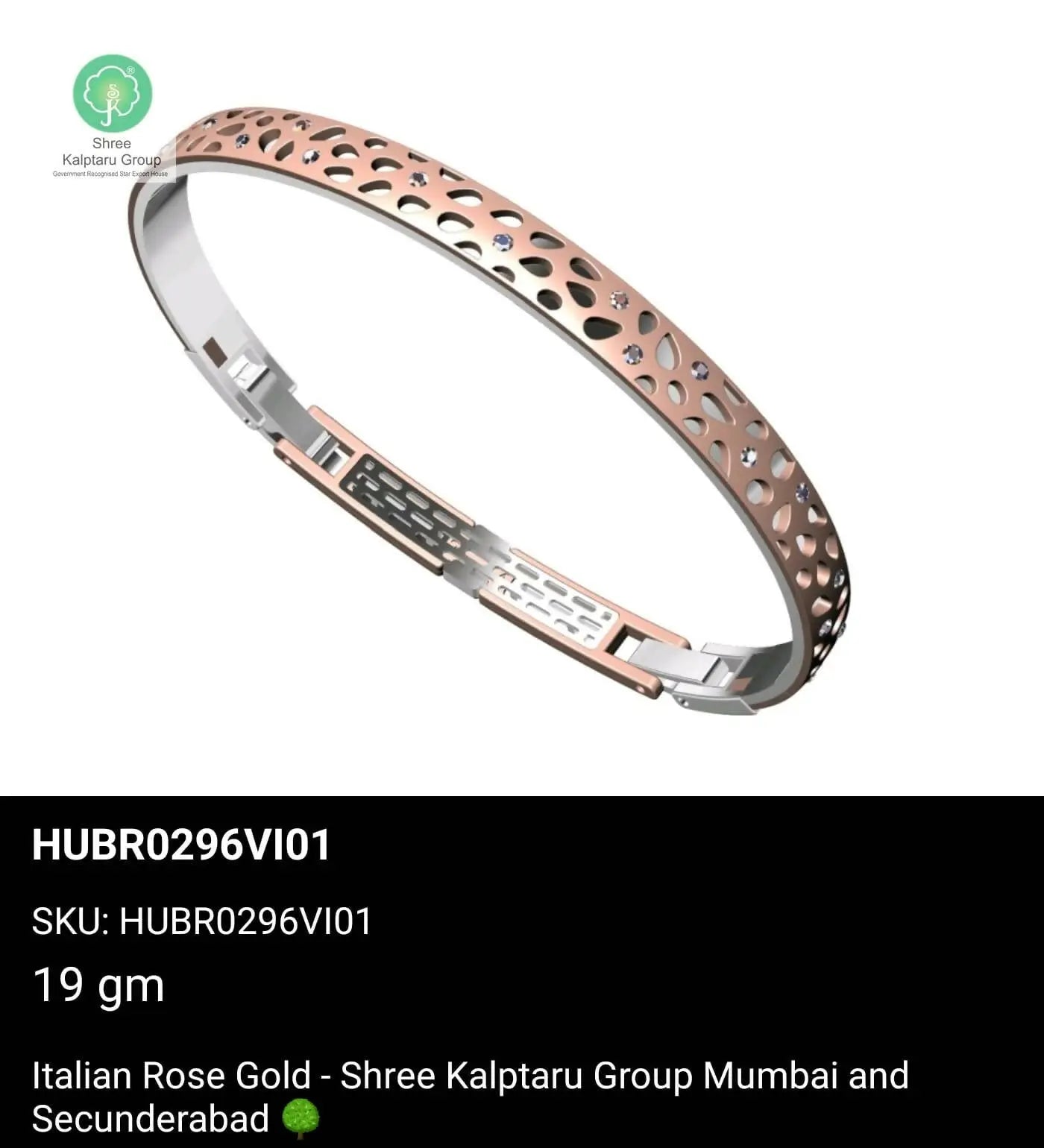 Italian Rose Gold Gents Bracelet Sarafa Bazar India