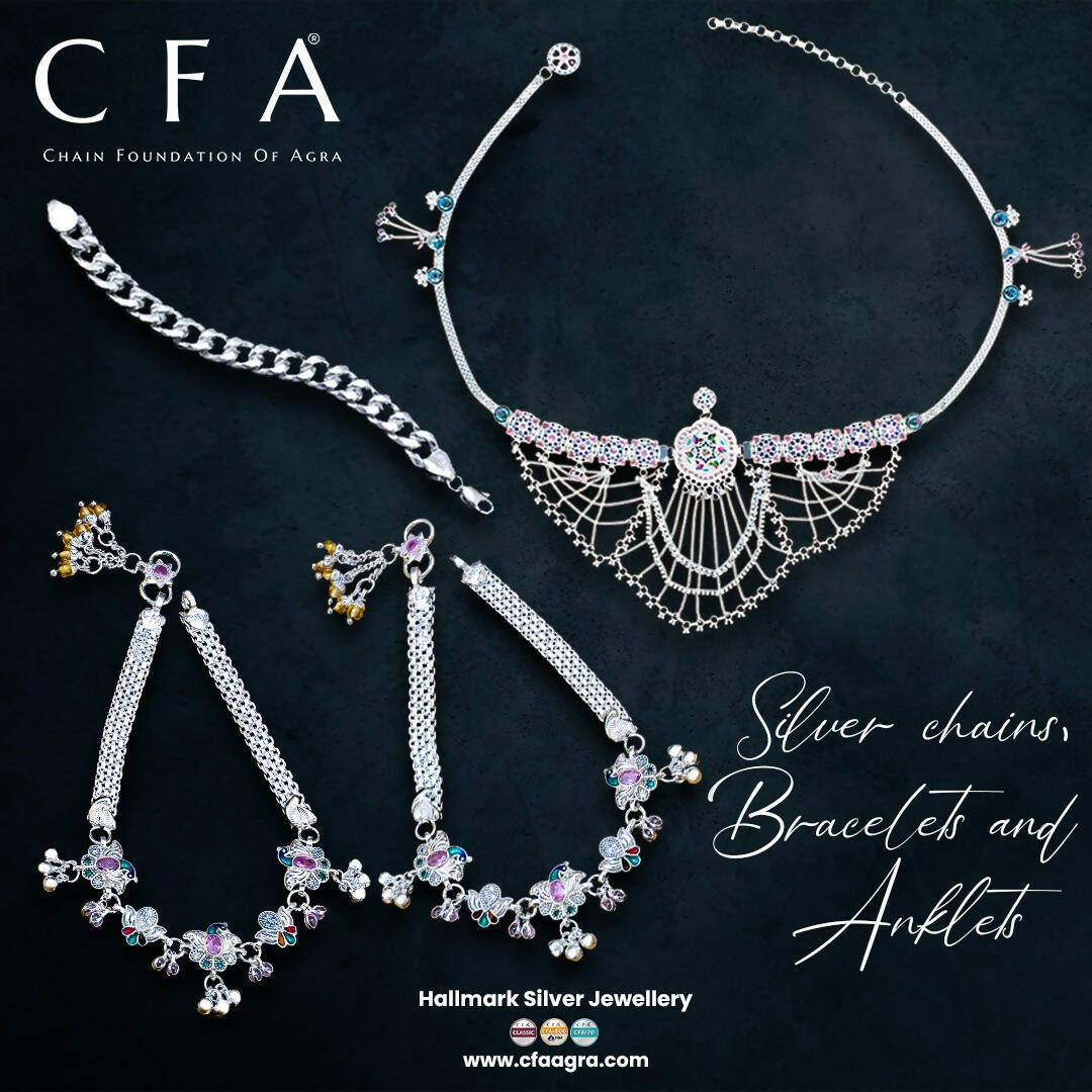 Silver Anklet, Bracelet & Kamarband Sarafa Bazar India