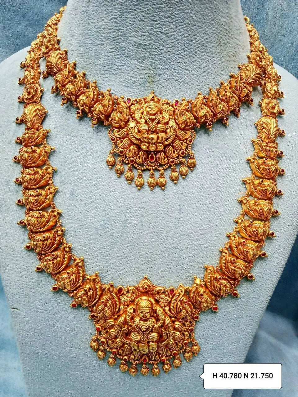 Antique Temple Long Set & Necklace Sarafa Bazar India