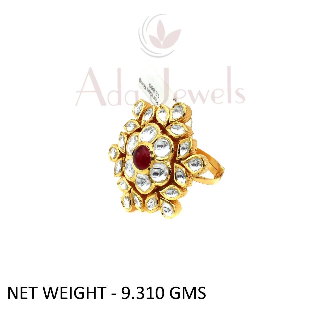 Light Weight Kundan Jadau Ring Sarafa Bazar