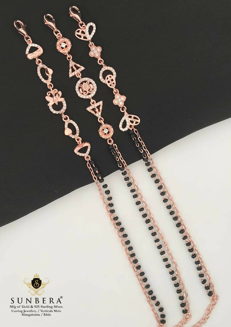 925 Silver Rose Gold Mangalsutra Bracelet