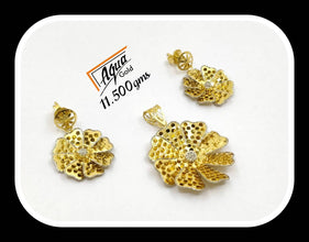 22kt Turkish Flora Pandent Sets Sarafa Bazar