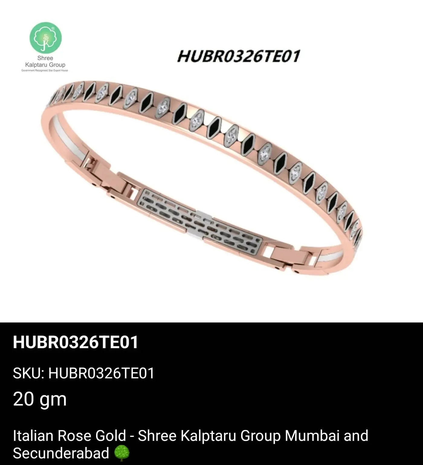 Italian Rose Gold Gents Bracelet Sarafa Bazar India