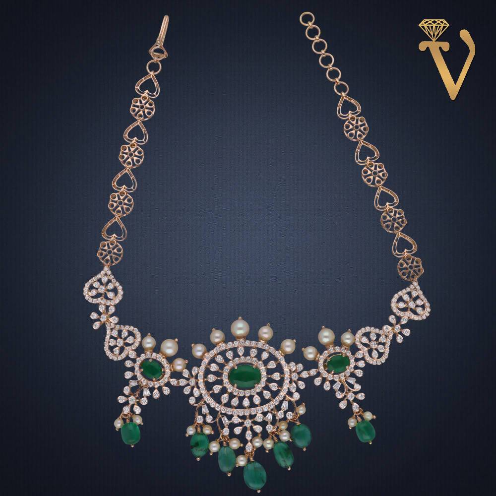 Diamond Necklace Set-AN051231 Sarafa Bazar