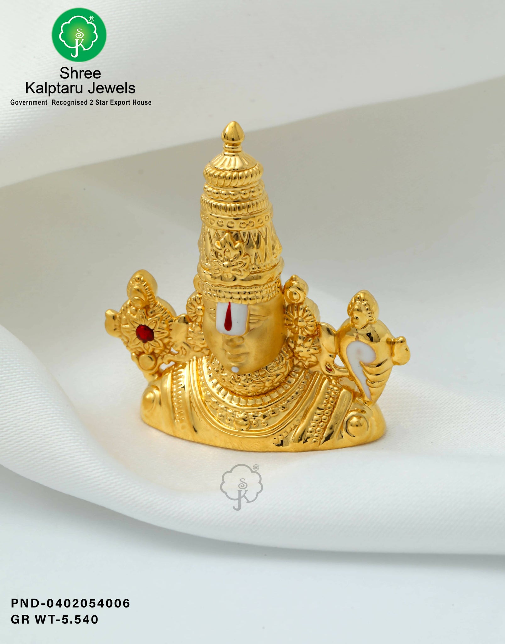 22kt Hollow Emerald Gold Idols Sarafa Bazar India